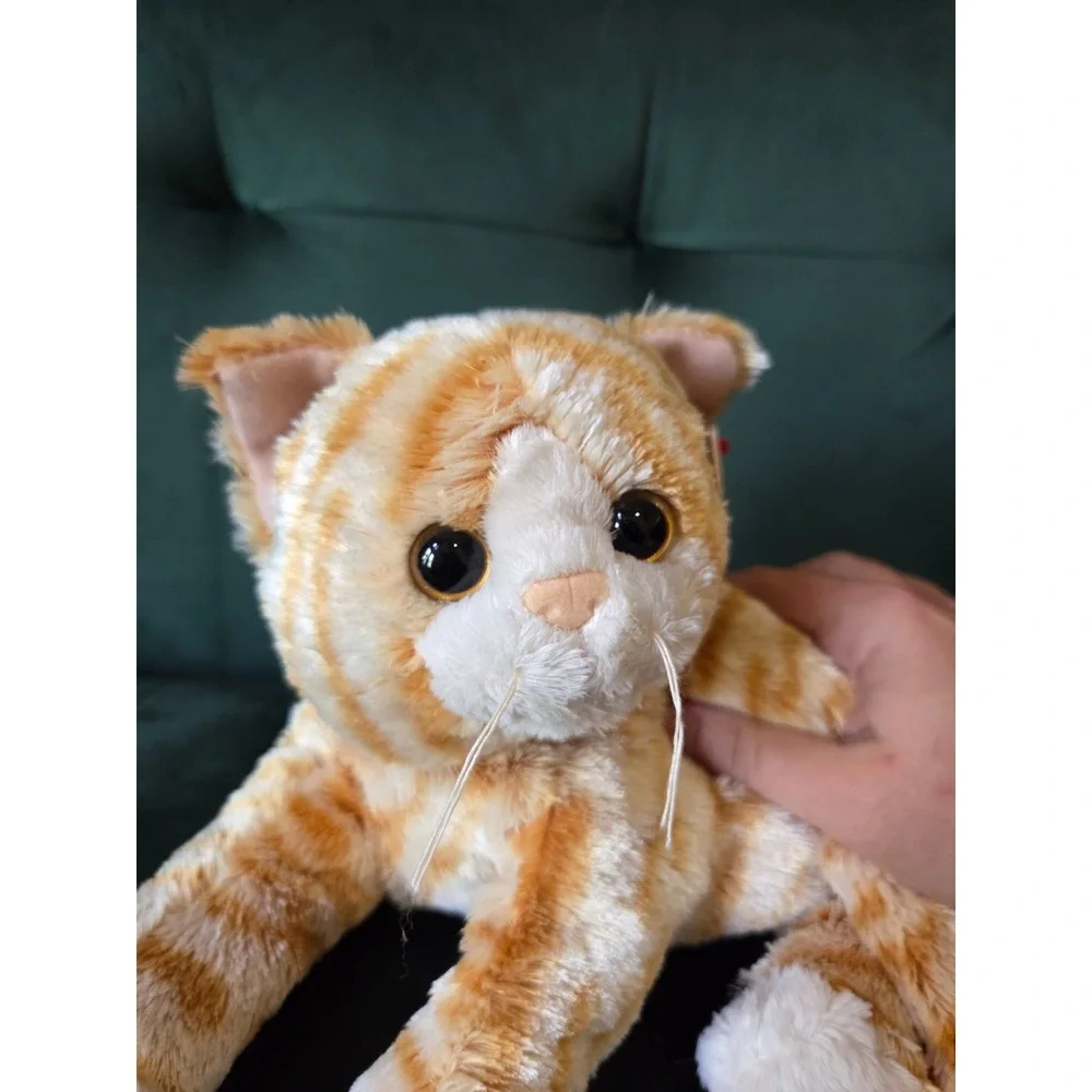 Ty Classic Cobbler Orange Tabby Plush Cat 12'' Laying W/ Tags 2016